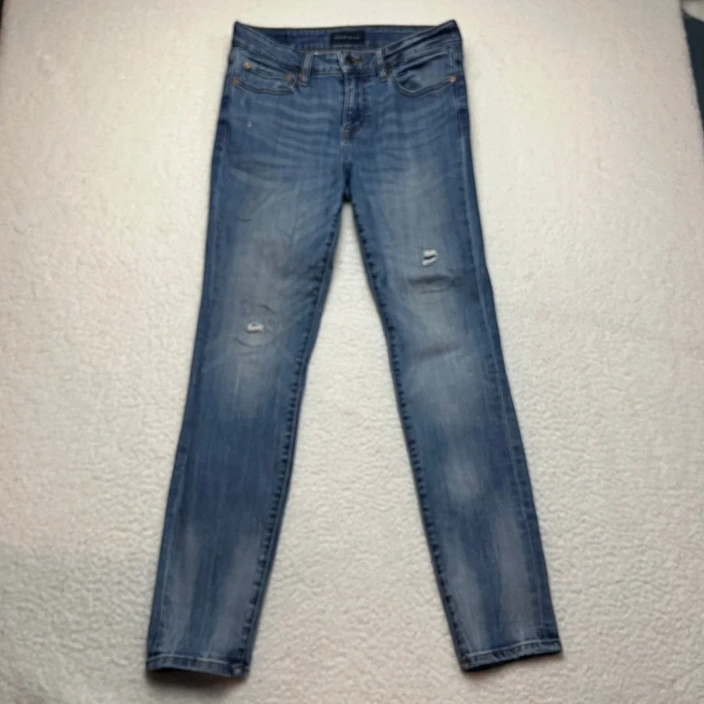Aeropostale Jeans Mens 31x32 Blue Super Skinny Distressed Medium‎ Wash Denim